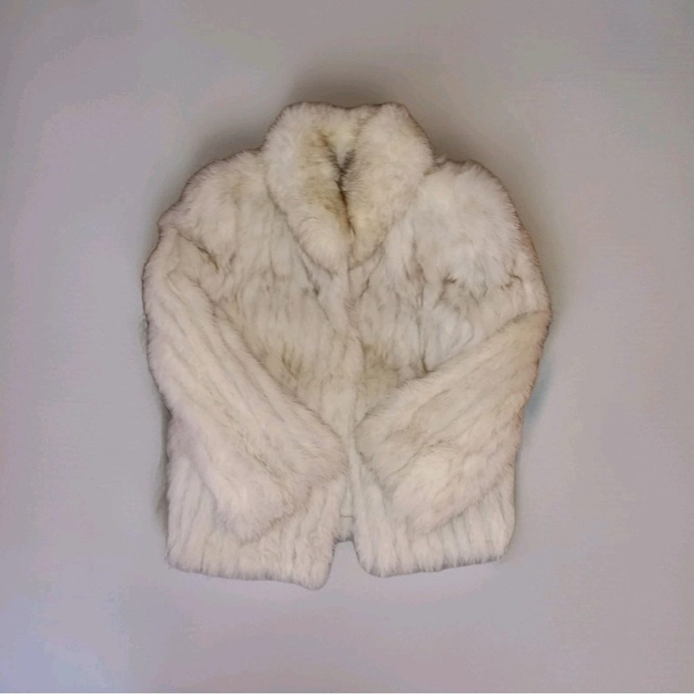 vintage blue fox fur jacket size M